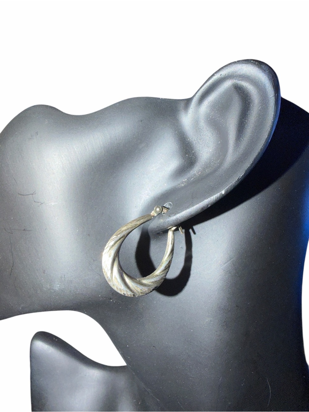Vintage JCM Jacmel Sterling Silver 925 Wavy Oval Hoop Earrings